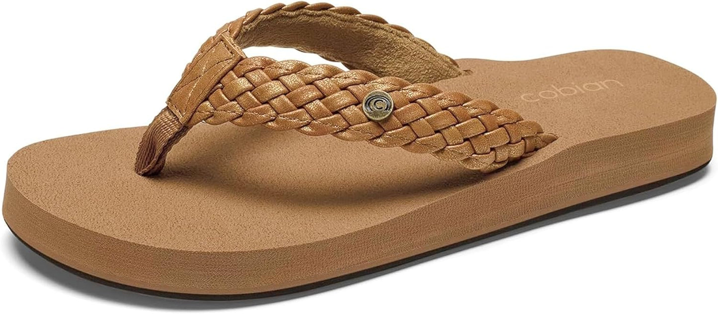 Cobian Women's Sandal Braided Bounce Flip Flop for Comfort