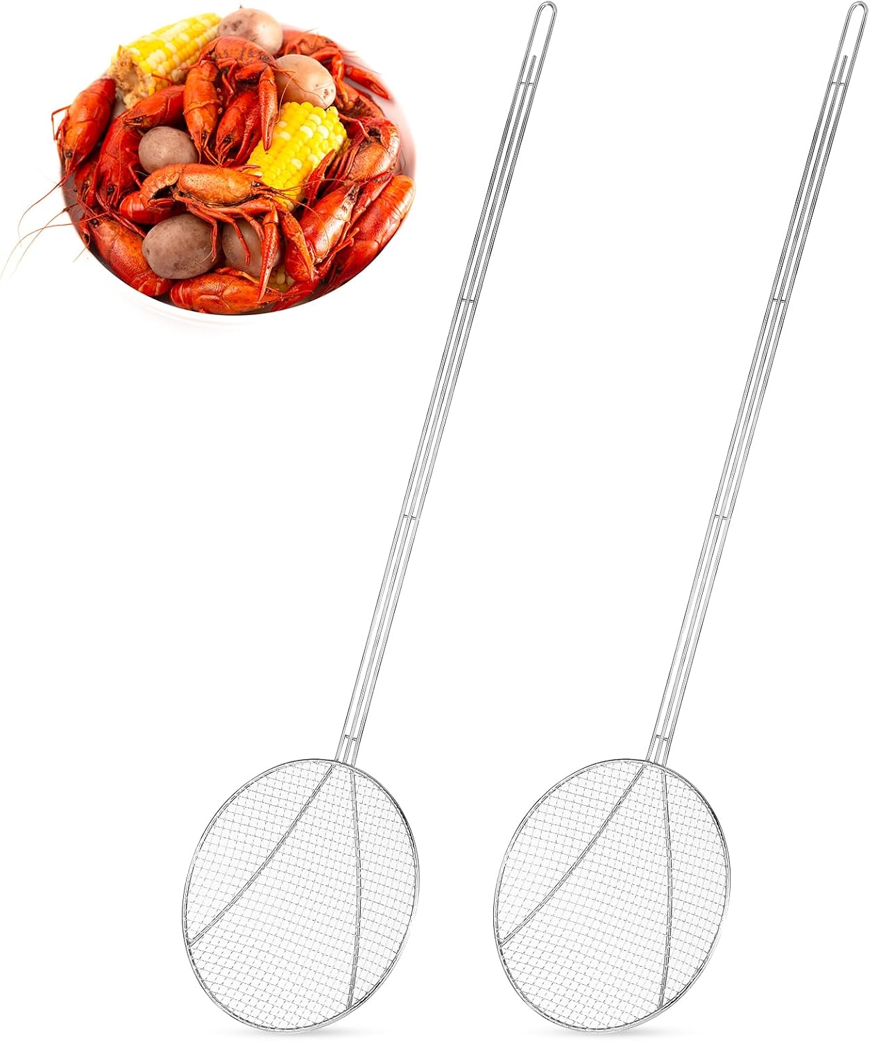 36 Inch Round Plated Wire Skimmer for Kitchen Cooking Tasks