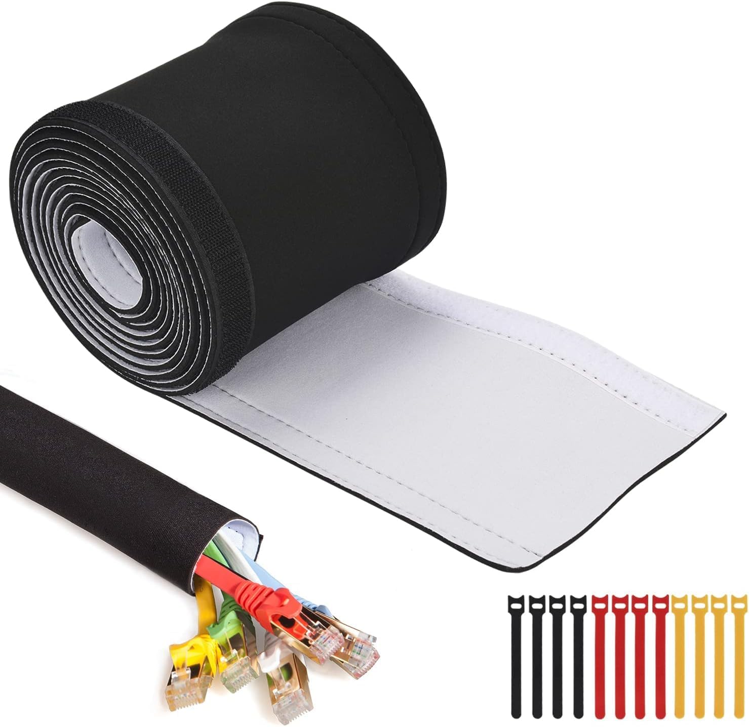 CableGeeker Neoprene Cord Organizer - 12 Pack Straps, 120 inches