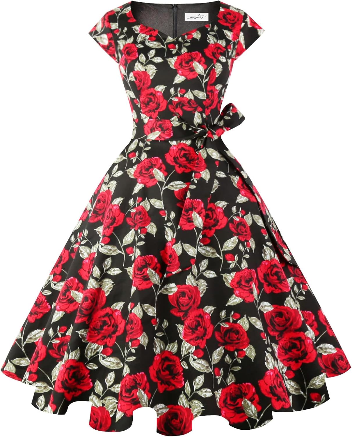 Kingfancy Women Vintage 1950s Dress Retro Cocktail Party Dress