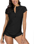 Spadehill Women's UV Protection Half Zip Rash Guard - Sun Safe Fit