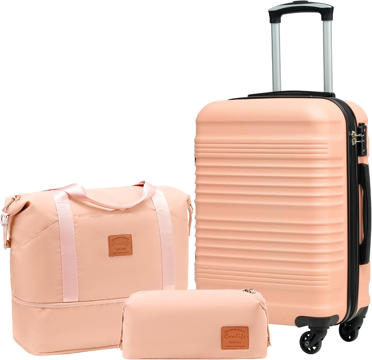 Coolife Luggage Set 3 Piece Hardside Suitcase with TSA Lock