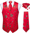 Christmas Men's Suit Vest and Tie Snowflake Waistcoat Set - Festive in