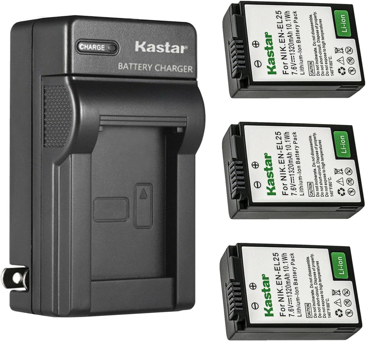 Kastar 3-Pack Battery and Charger for Nikon Z 30 Camera