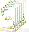 Acrylic Sign Holder 8.5x11 Gold Frames 6 Pack - Double-Sided Display