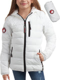 CANADA WEATHER GEAR Girls Puffer Jacket - Lightweight Packable Bubble