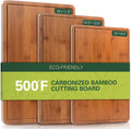 Carbonized Bamboo Cutting Boards Set of 3 - Durable XL Boards for Meal