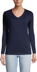 Lands' End Women's Relaxed American-Grown Supima Cotton V-Neck Tee are