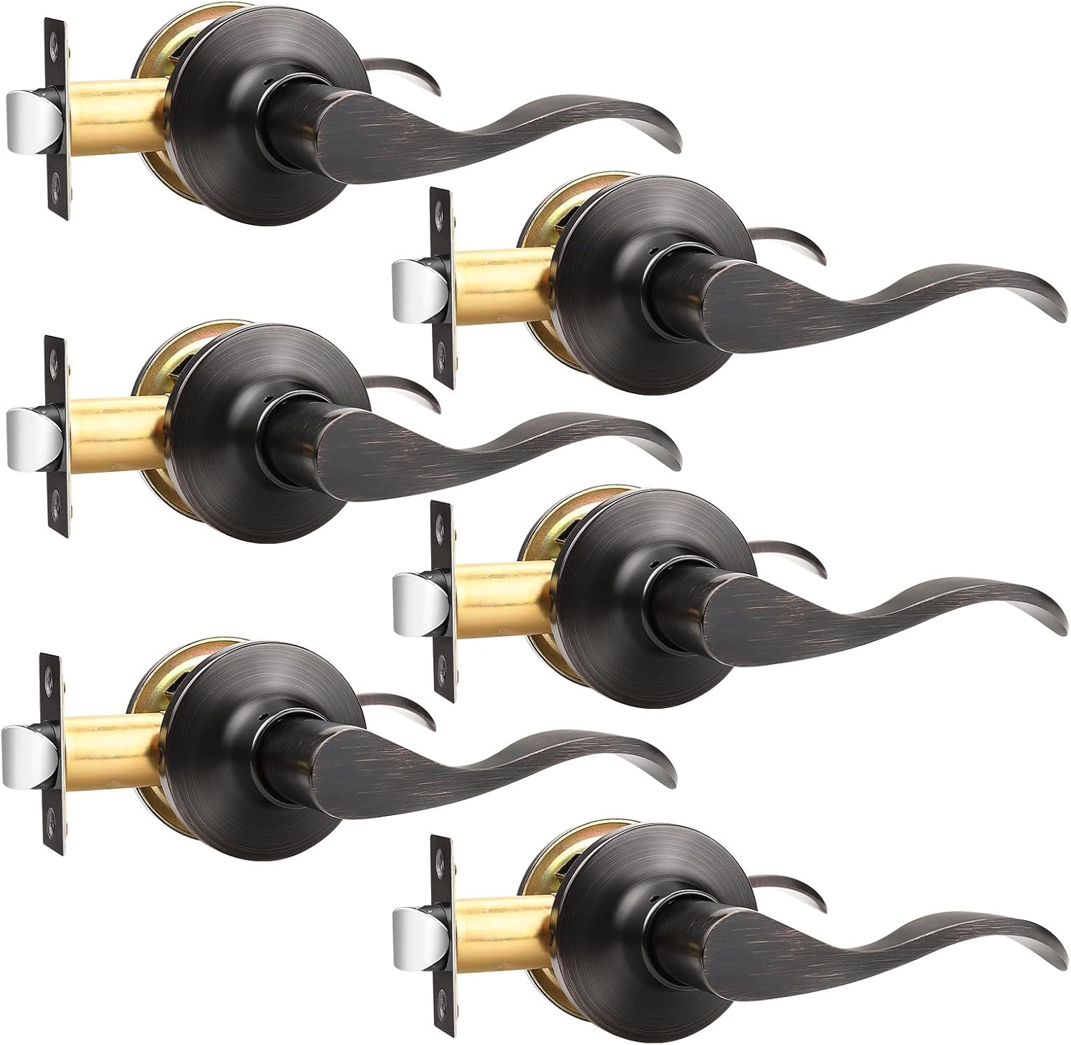 GOBEKOR 6 Pack Interior Door Handles for Modern Homes
