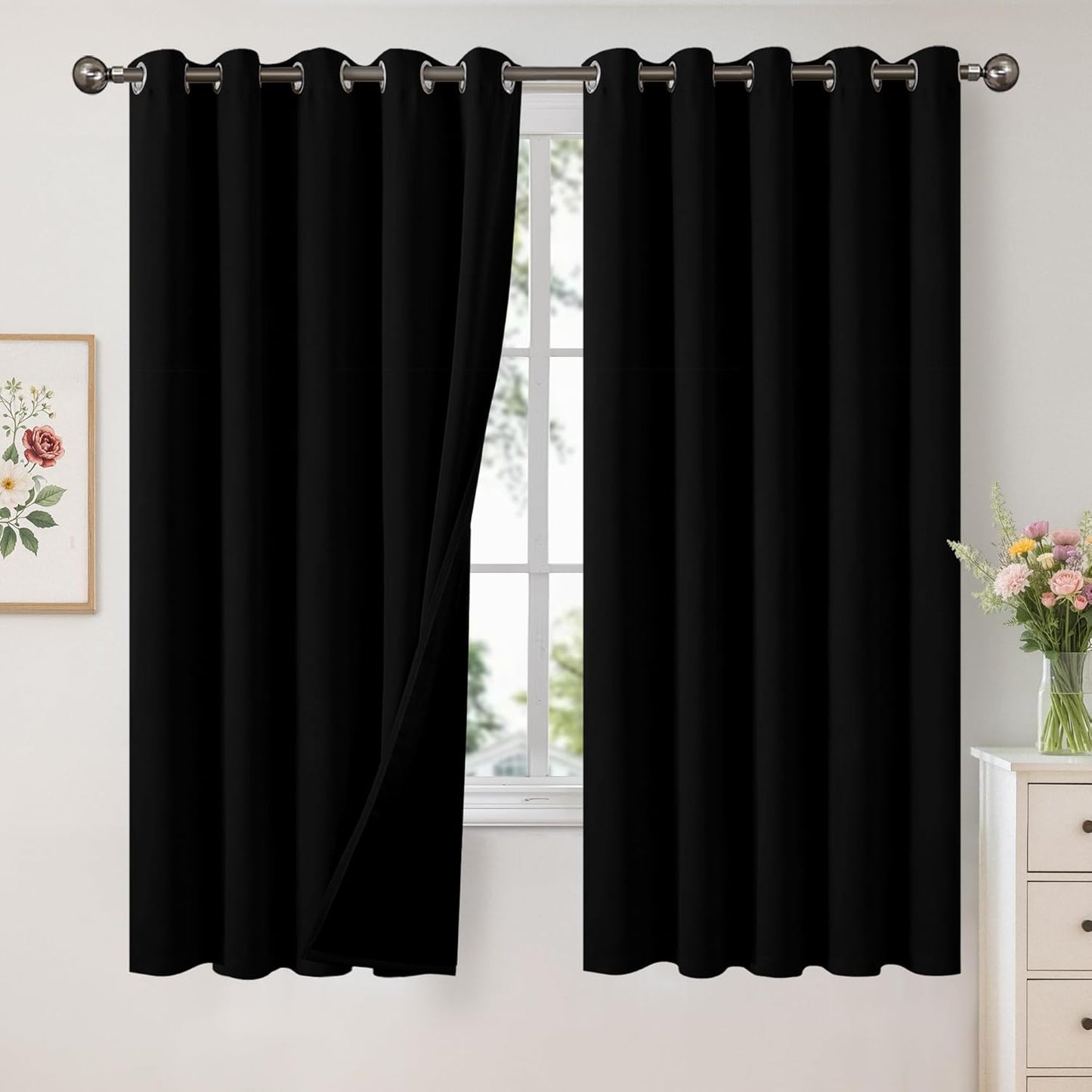 100% Blackout Curtains for Bedroom - Thermal Insulated Drapes