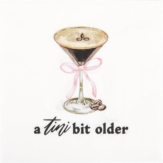 Martini Pink Bow Cocktail Napkins - Elyxio