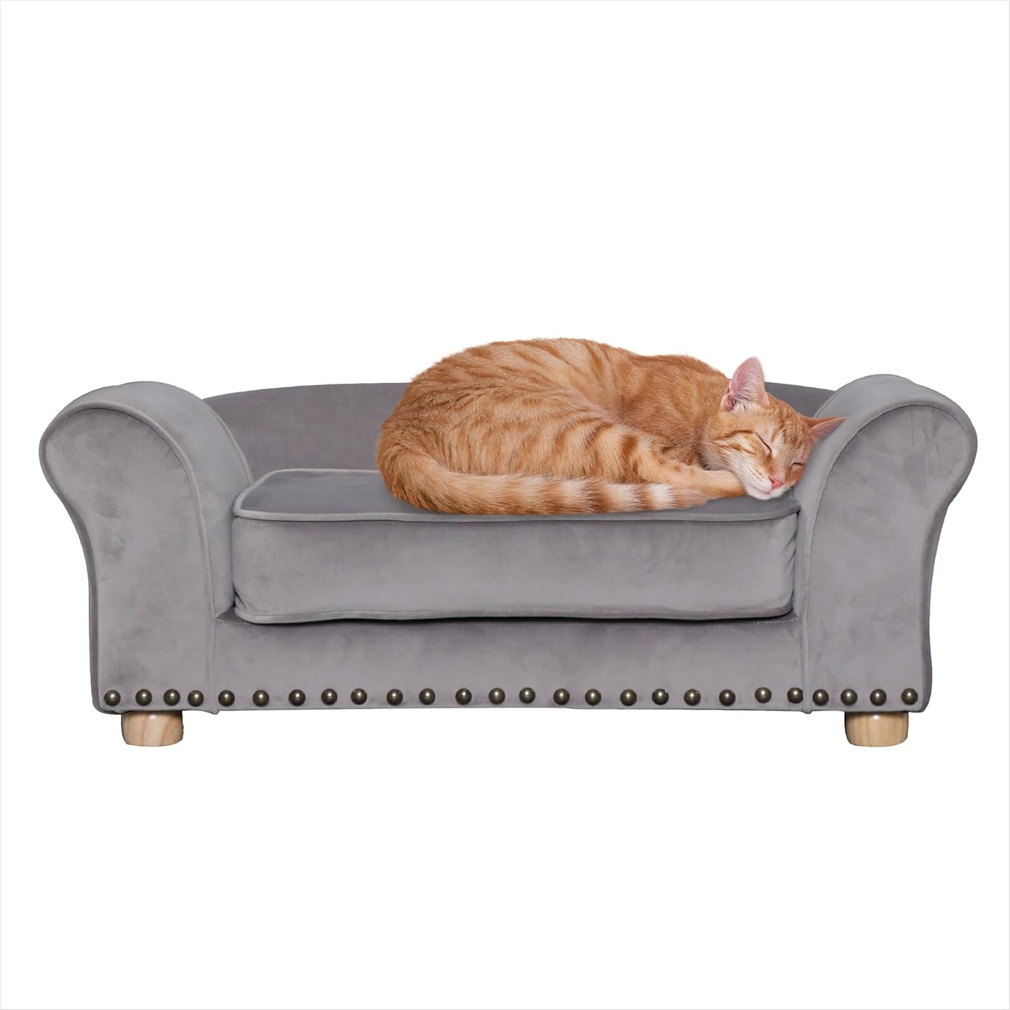 Critter Sitters 34-in Faux Velvet Pet Bed Sofa for Pets