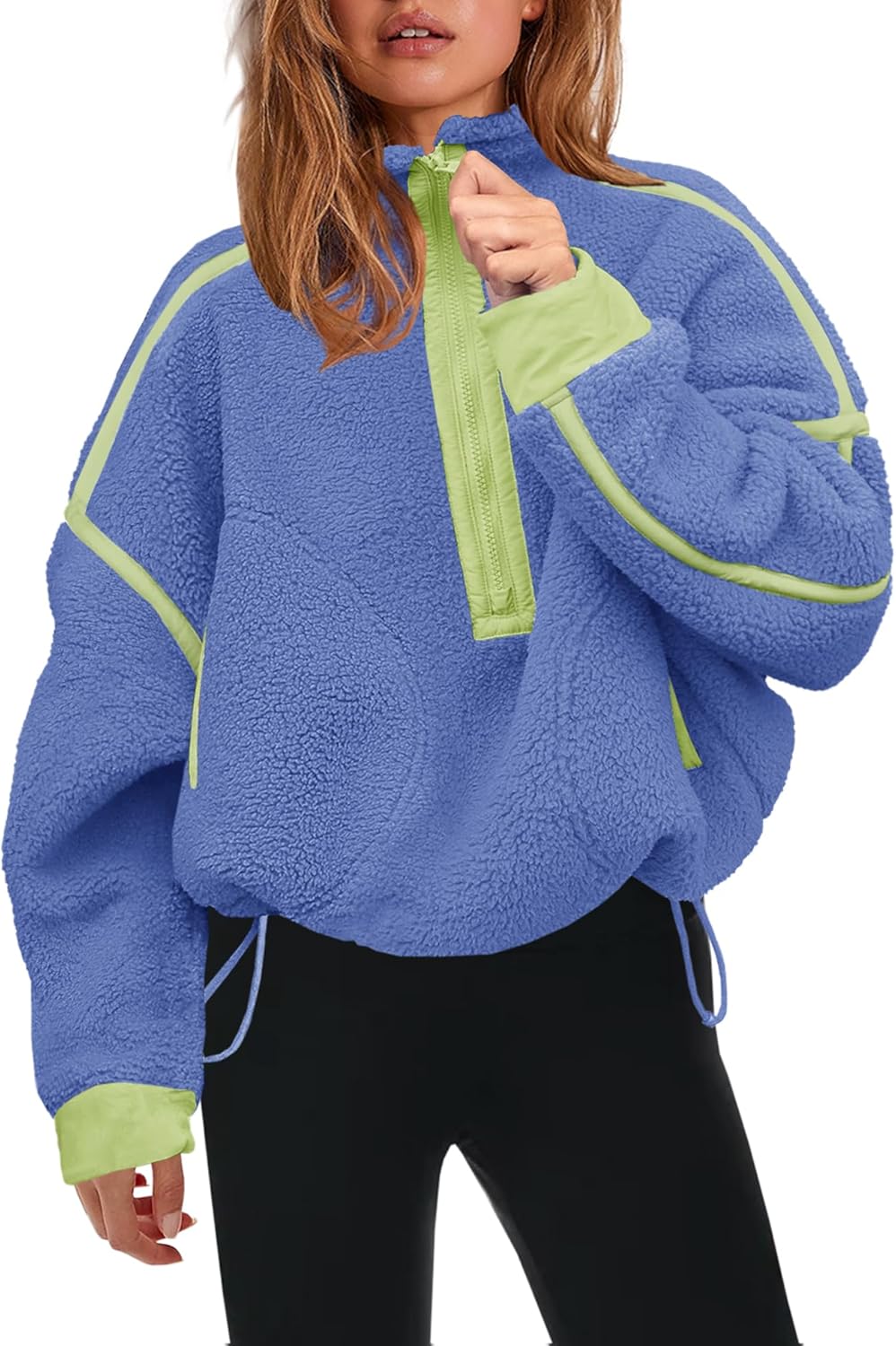 Panadila Womens Half Zip Sherpa Fleece Pullover for Cozy Style