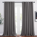 Blackout Curtains 95 in Length - Thermal Insulated Grey Panels