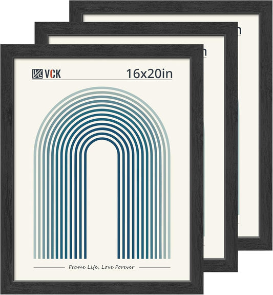 VCK 16x20 Picture Frames for Wall - Elegant Black Wood Design