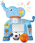 Toddler Basketball Hoop & Soccer Goal Activity Center - Lighted Music