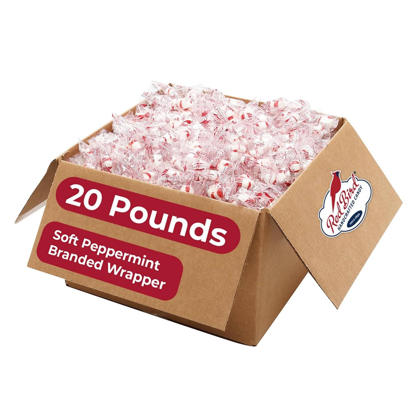 Red Bird Soft Peppermint Candy Mints - Bulk Individually Wrapped