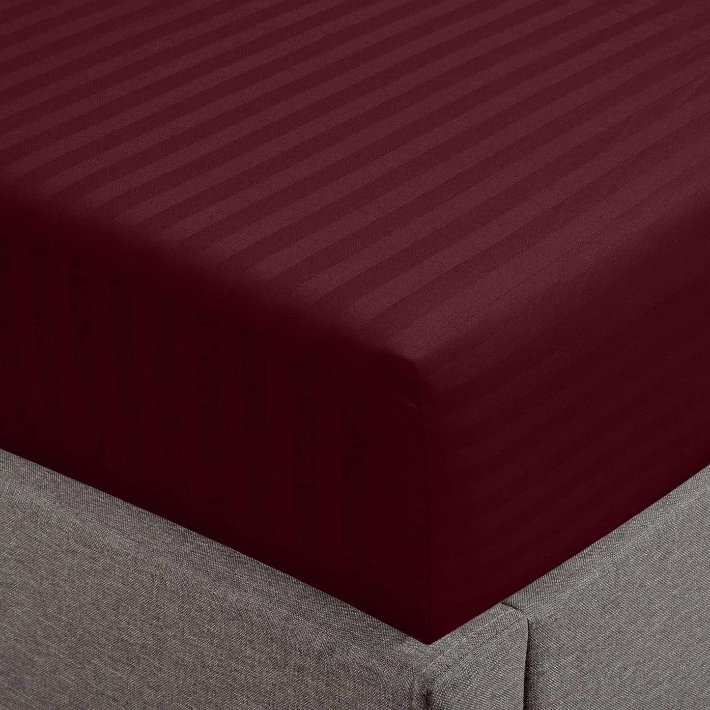 California King Fitted Sheet 100% Cotton 500TC Burgundy Luxury