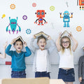Robot Wall Stickers Peel and Stick 23-Piece Set - Fun DIY Decor