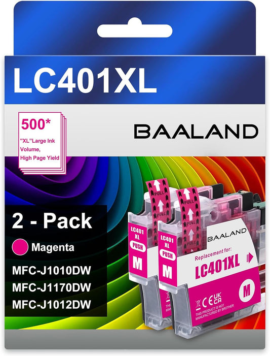 2-Pack High Yield Magenta Ink for Brother Printers