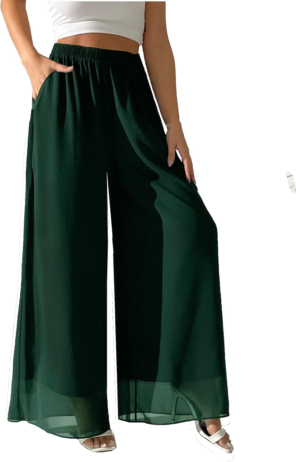 Chiffon Dress Beach Wide Leg Palazzo Pants for Women