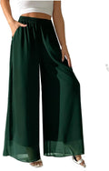 Chiffon Wide Leg Palazzo Pants - Flowing Beach Trousers