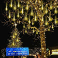 Warm White Meteor Shower Christmas Lights - 24 Tubes for Outdoor Decor