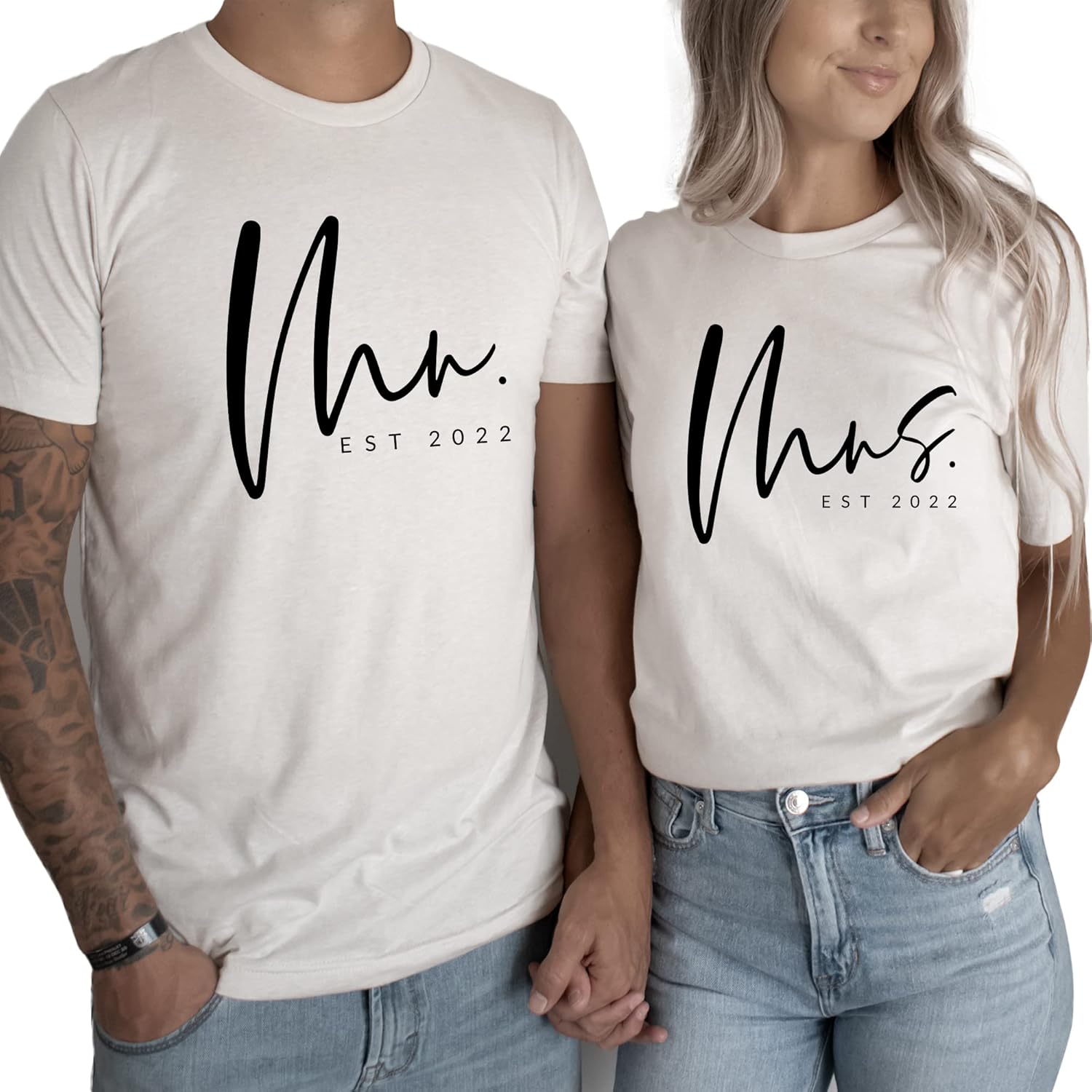 Personalized Cute Bride Gift Custom Mrs Mr Est Graphic Shirt