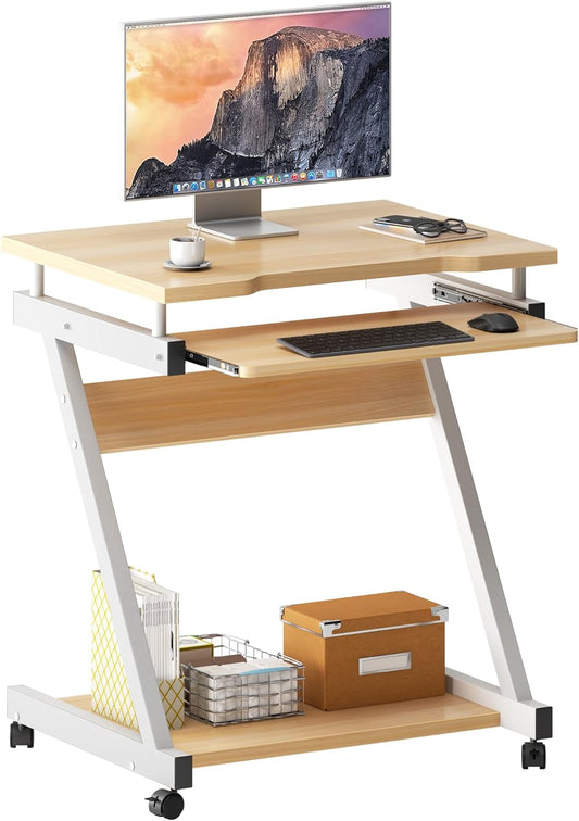 SogesHome 23.6in Mobile Laptop Desk with Lockable Wheels