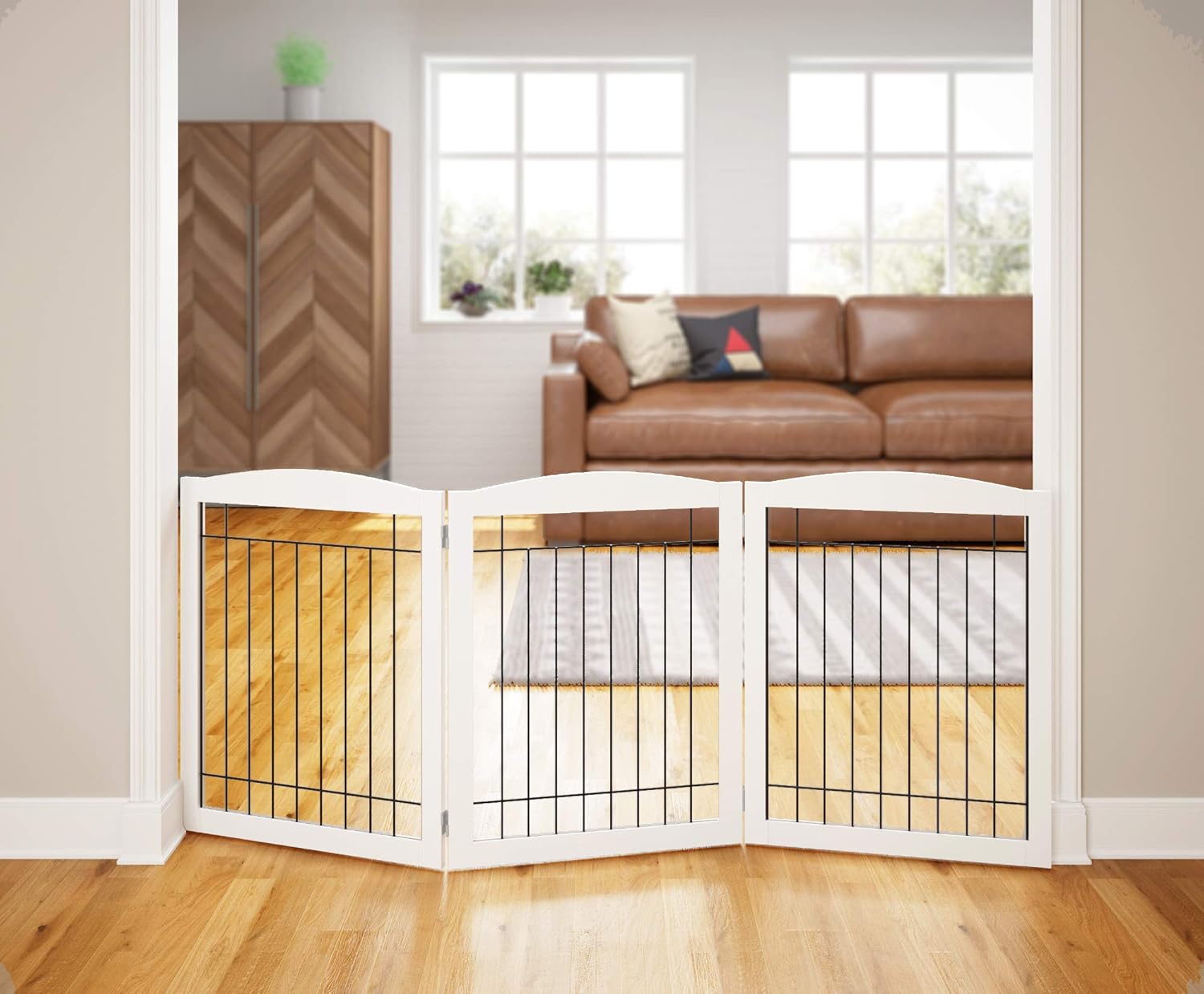 PAWLAND Extra Wide Dog Gate for Safety and Convenience