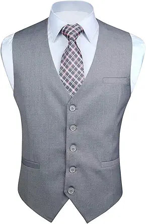 HISDERN Men's Suit Vest for Business Formal Dress Occasions