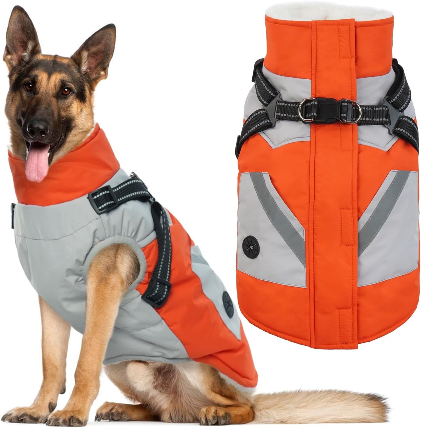 IECOii Dog Coat for Large Dogs - Waterproof Winter Jacket