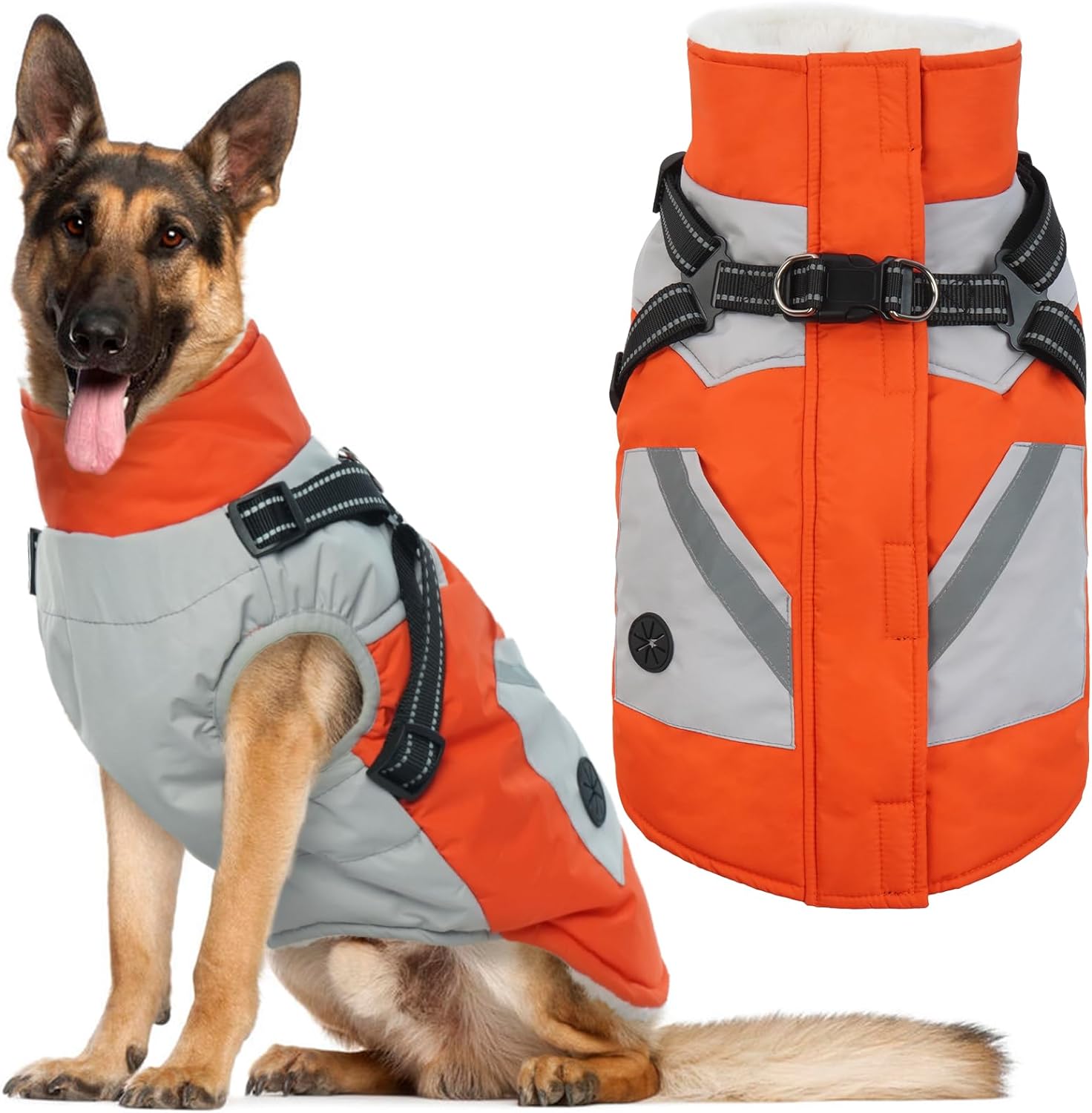 IECOii Dog Coat for Large Dogs - Waterproof Winter Jacket