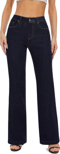 FLYING BANANA Women's High Waisted Wide Leg Denim Jeans - Stretchy