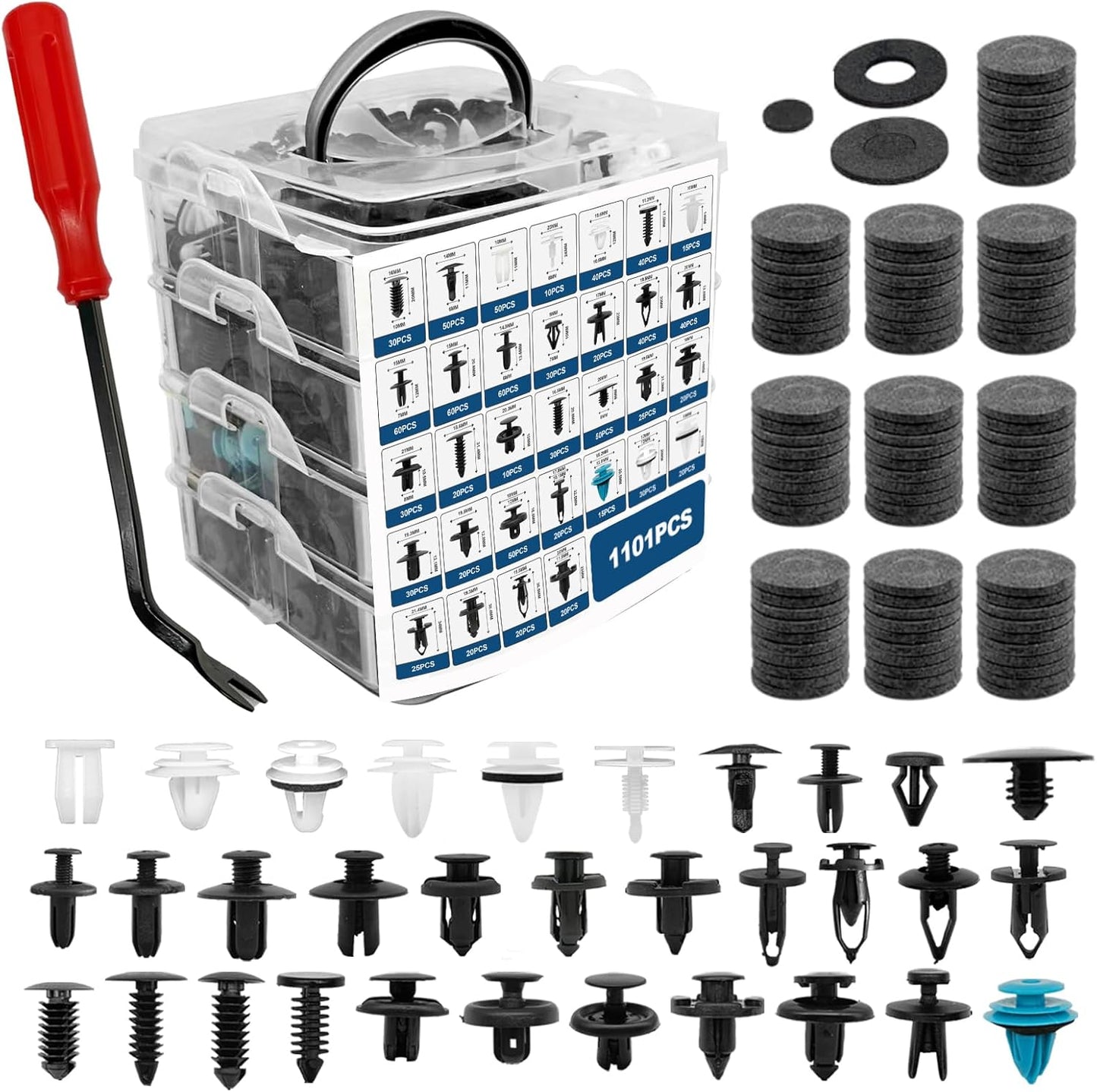 Ultimate Car Door Clip Kit - 1101PCS + Fastener Remover