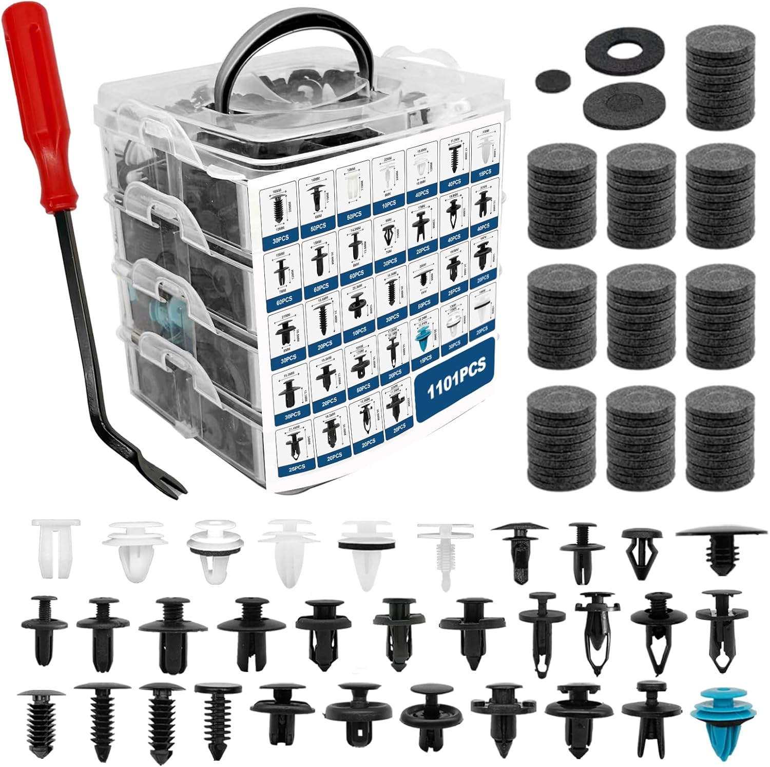 Ultimate Car Door Clip Kit - 1101PCS + Fastener Remover