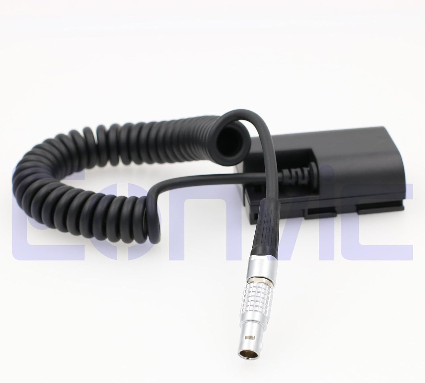 Eonvic LP E6 Dummy Battery Coiled Cable for Canon Cameras