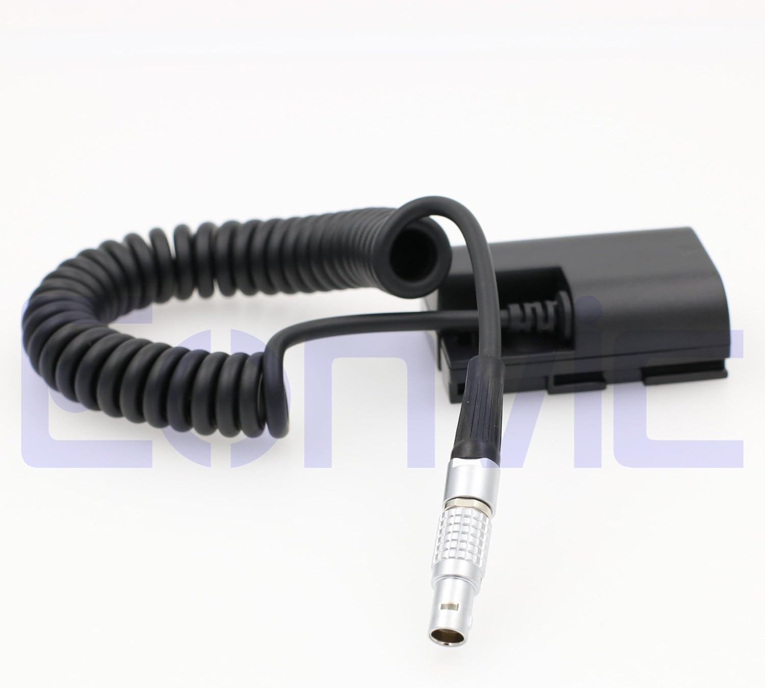Eonvic LP E6 Dummy Battery Coiled Cable for Canon Cameras