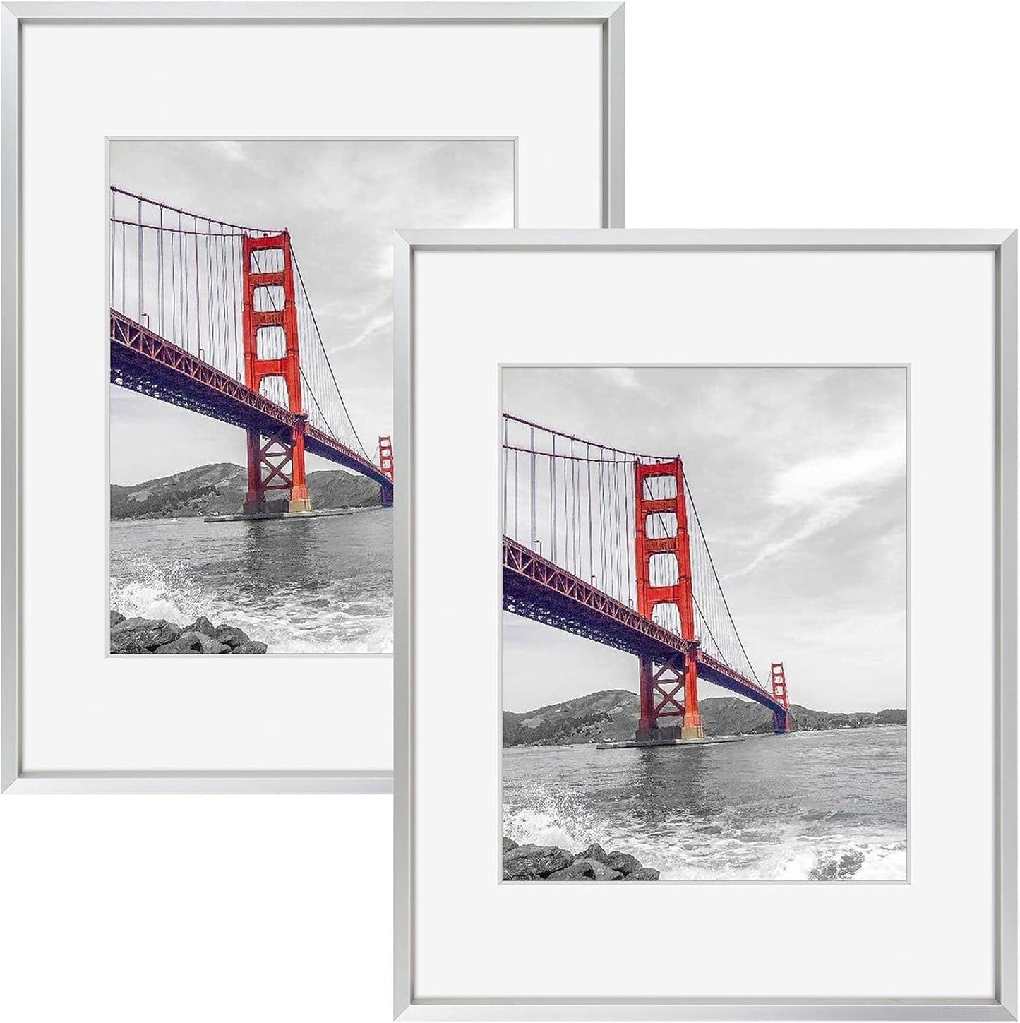 Frametory 11x14 Metal Picture Frame with Mat for 8x10 Photos