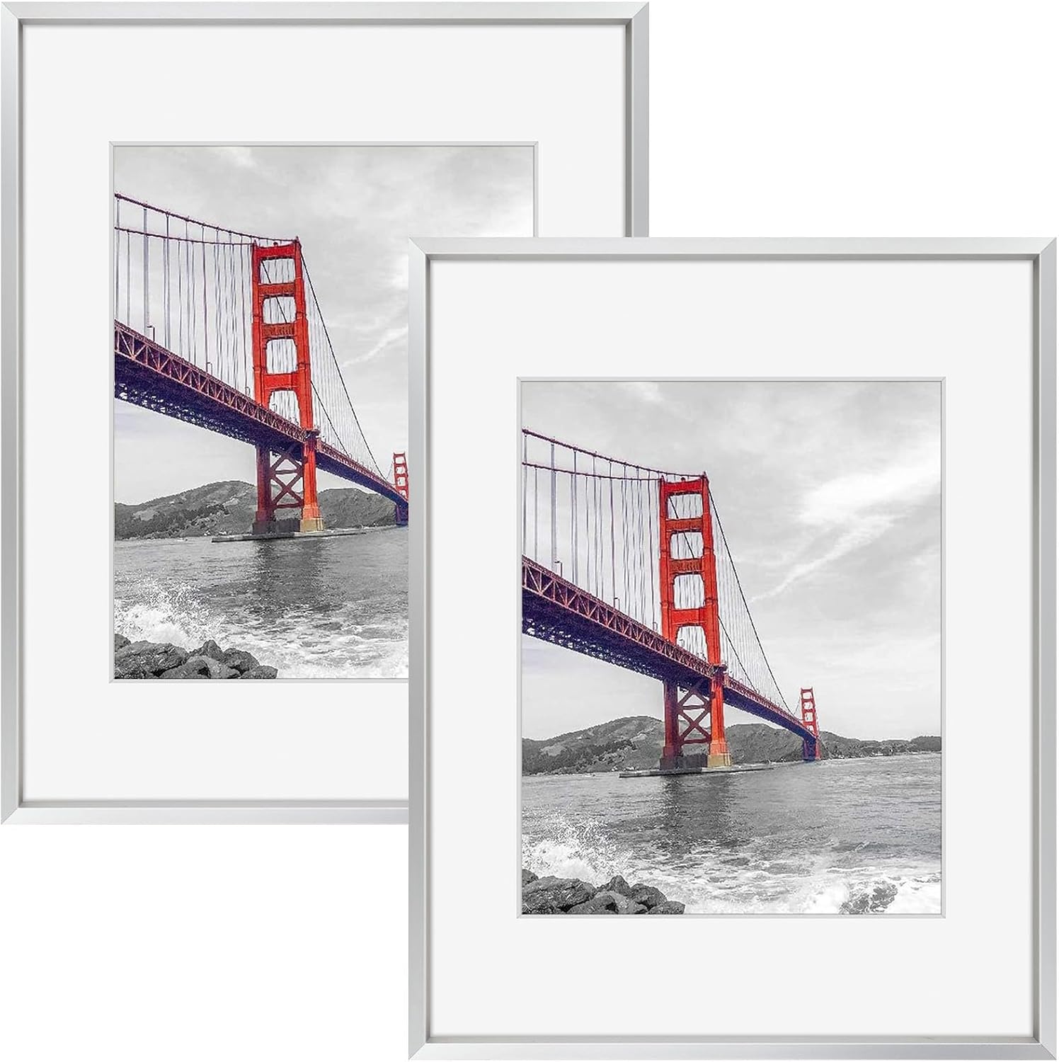 Frametory 11x14 Metal Picture Frame with Mat for 8x10 Photos
