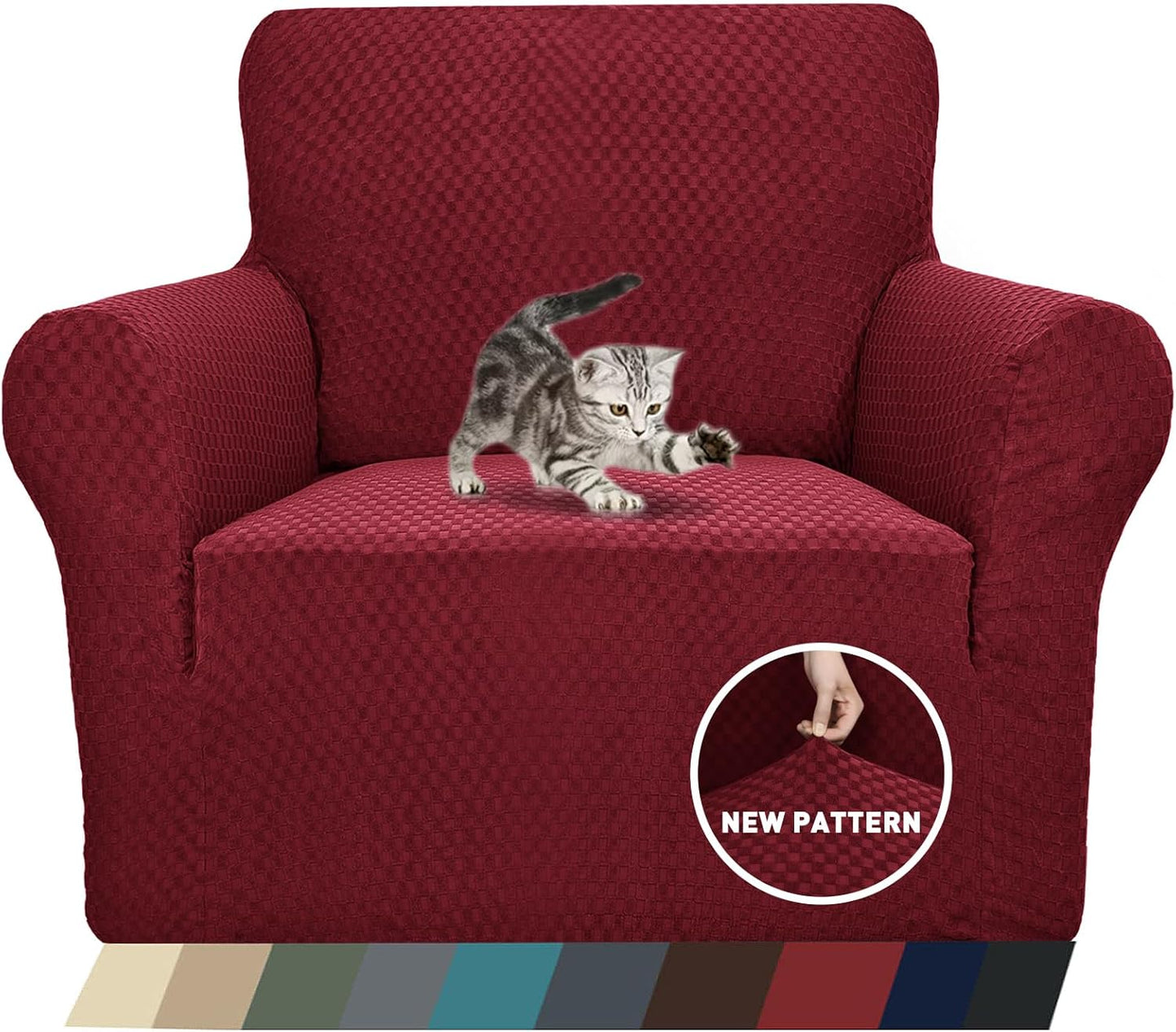 High Stretch Jacquard Chair Slipcovers for Living Room Protection
