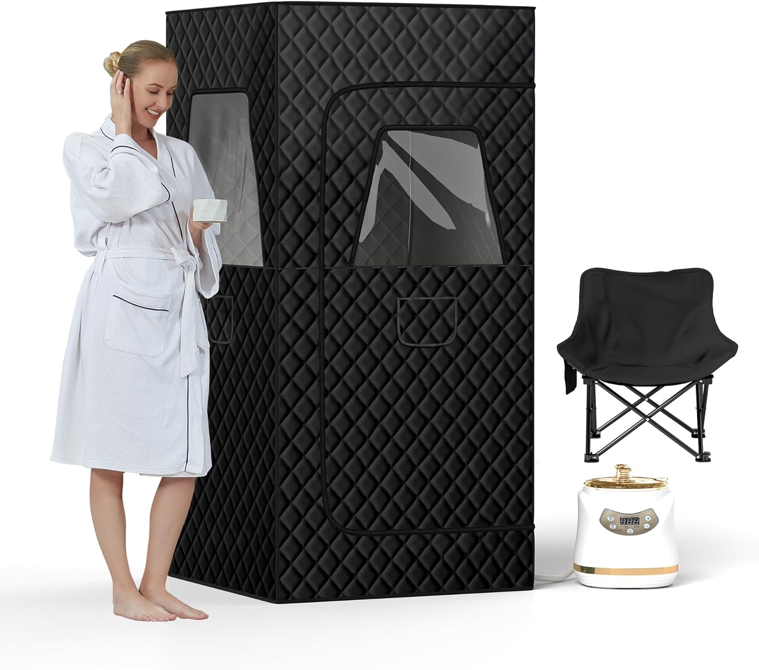 Real Relax Portable Sauna: Roomier, Quick Heat, Remote Control