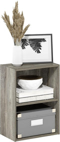Furinno Luder Bookcase - Compact French Oak Storage Shelf