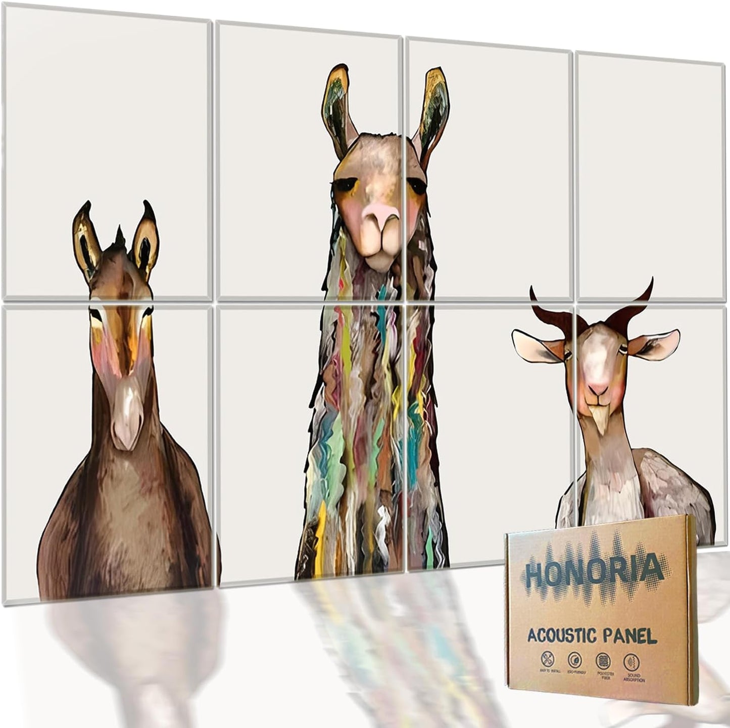 HONORIA 8 Pack Art Acoustic Panels for Sound Absorption and Style