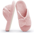 Memory Foam Corduroy Slippers for Women - Bow Crossband Comfort