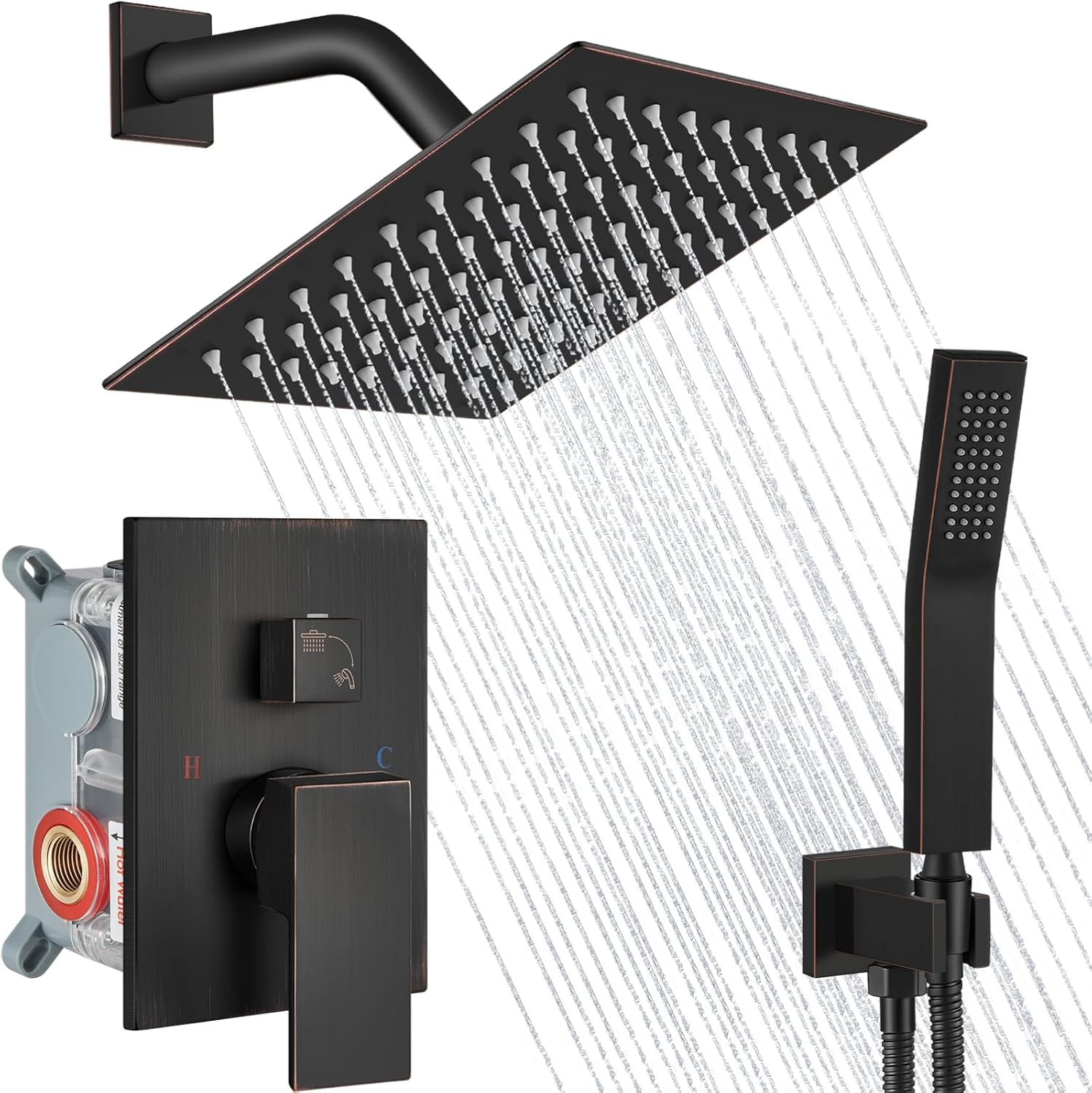 Midanya Shower Faucet Set with Rain Shower Head and Hand Sprayer