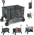 Collapsible Wagon Cart with Wheels 220lbs Foldable Wagon - Compact