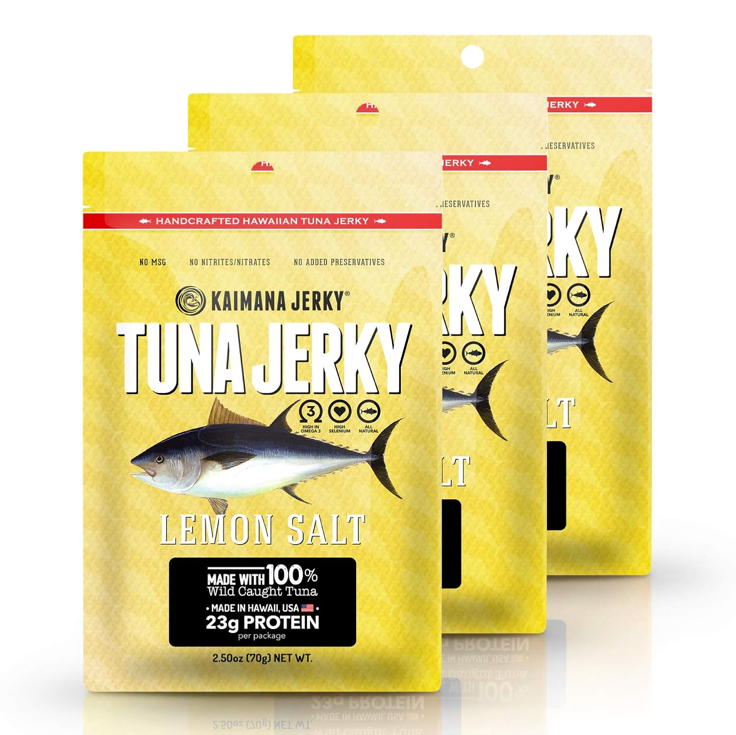 Kaimana Wild-Caught Ahi Tuna Jerky - Lemon Salt Flavor Delight