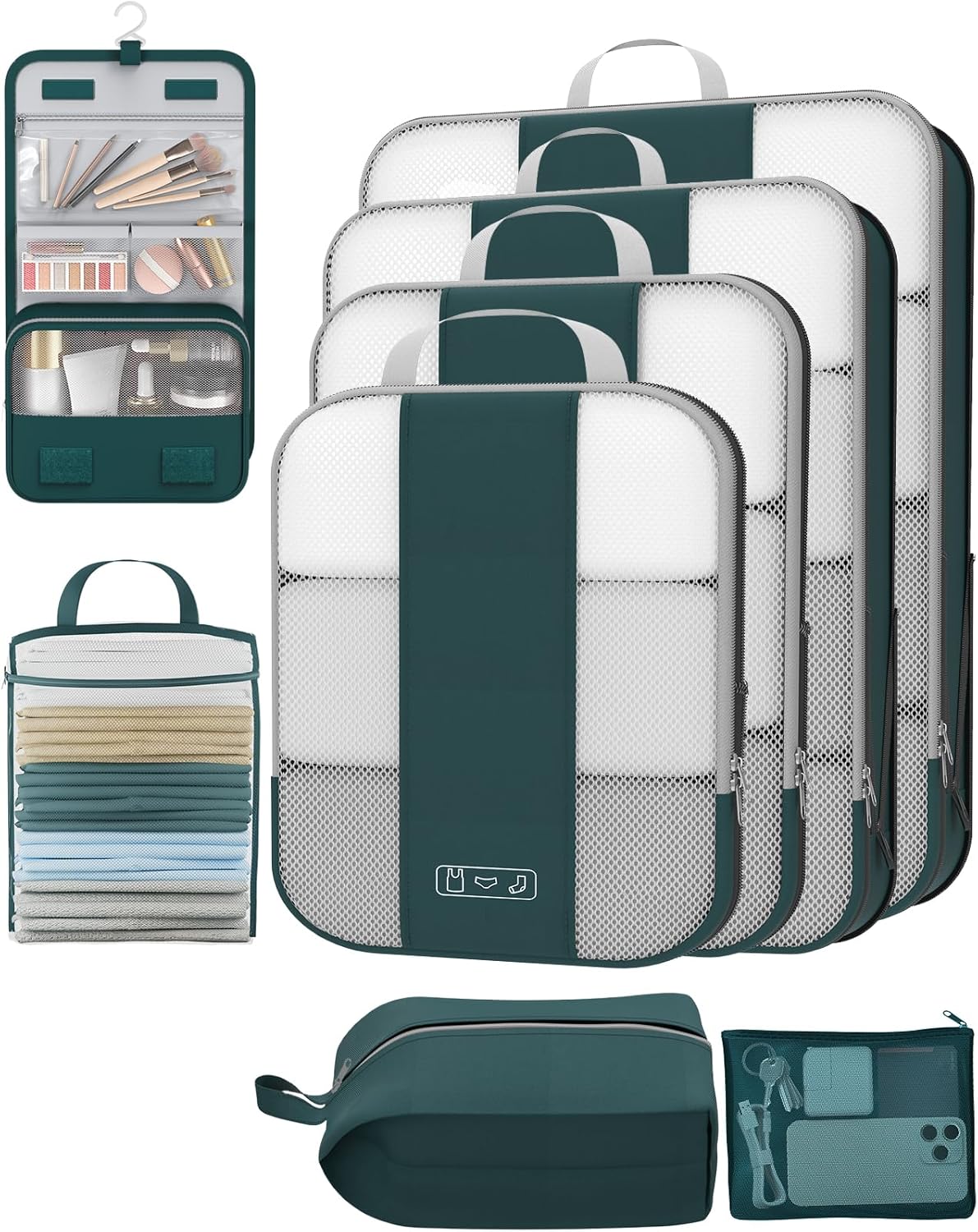 8 Set Compression Packing Cubes for Travel Essentials