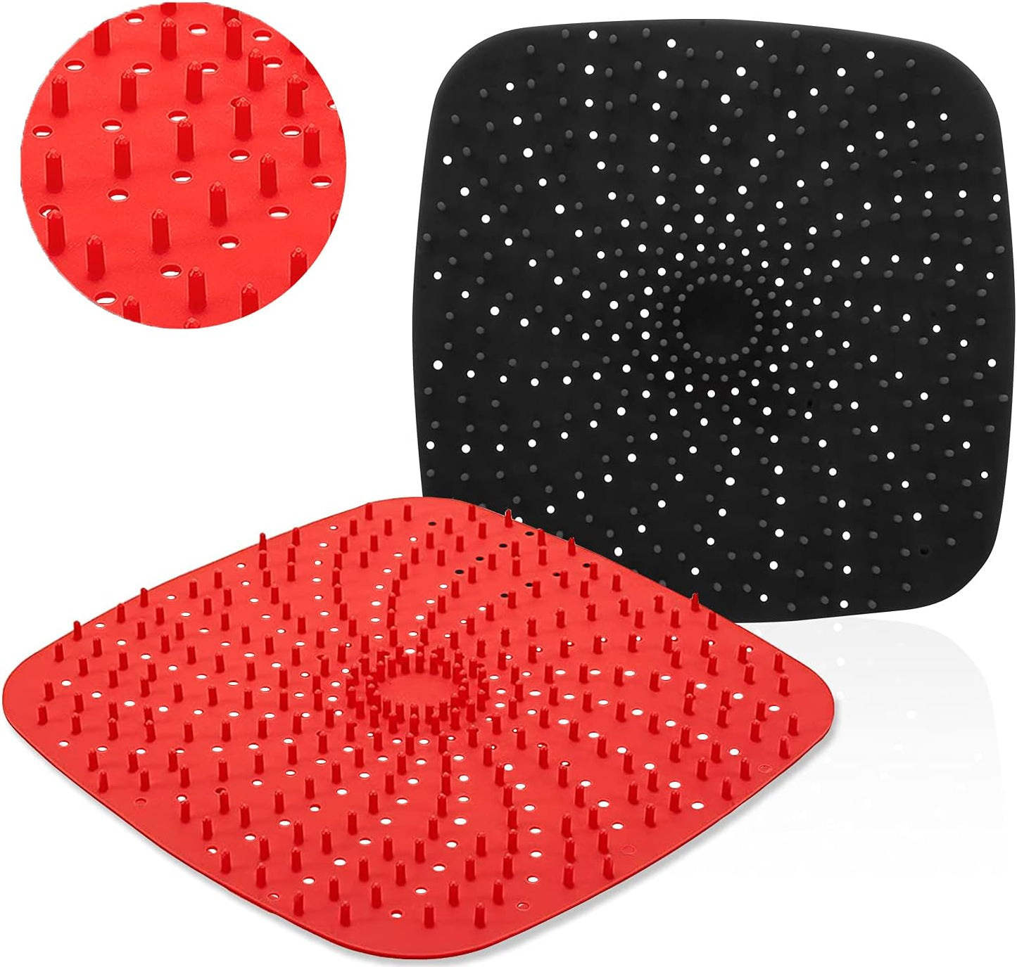 DEMEDO Silicone Air Fryer Liners | Non-Stick with Raised Silicone | BPA Free | 2 Size Options